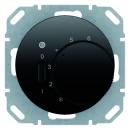 Berker Temperaturregler mit …ffner, ZentralstŸck, Wippschalter und LED Berker R.1/R.3 schwarz, gl_nzend 20302045