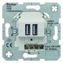Berker USB Ladesteckdose 230V 2fach 3.0A eckiger Tragring polarweiss 260209