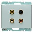 Berker 3 x Cinch/S-Video Steckdose Berker K.5 Alu 3315327003