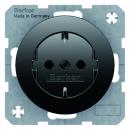 Berker R.1/R.3 Steckdose mit Kinderschutz schwarz, glänzend 47232045