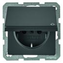 Berker Q.1/Q.3 IP44 Steckdose mit Klappdeckel und KS anthrazit, samt 47516086
