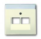 B+J future® linear, Abdeckung für UAE-Anschlussdose 2-fach, elfenbeinweiß 1803-02-82