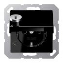 Jung SCHUKO Steckdose, 16 A 250 V ~, Berührungsschutz, Klappdeckel, mit Sicherheitsschloss, Thermoplast, Serie A, schwarz A1520BFKLSLSW