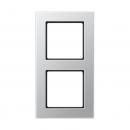 Jung Rahmen 2-fach, senkrechte und waagerechte Montage, Thermoplast lackiert, A 550, aluminium A5582BFAL