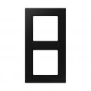 Jung Rahmen 2-fach, senkrechte und waagerechte Montage, Thermoplast lackiert, A 550, graphitschwarz matt A5582BFSWM