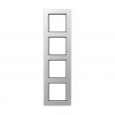 Jung Rahmen 4-fach, senkrechte und waagerechte Montage, Thermoplast lackiert, A 550, aluminium A5584BFAL