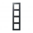 Jung Rahmen 4-fach, senkrechte und waagerechte Montage, Thermoplast lackiert, A 550, anthrazit matt A5584BFANM