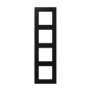 Jung Rahmen 4-fach, senkrechte und waagerechte Montage, Thermoplast lackiert, A 550, graphitschwarz matt A5584BFSWM