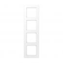 Jung Rahmen 4-fach, senkrechte und waagerechte Montage, Thermoplast lackiert, A 550, schneeweiß matt A5584BFWWM