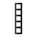 Jung Rahmen 5-fach, senkrechte und waagerechte Montage, Thermoplast, A 550, schwarz A5585BFSW