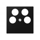 Jung Abdeckung für 4-Loch SAT-TV-Steckdose (Ankaro), Thermoplast lackiert, Serie A, graphitschwarz matt A561-4SAT2SWM