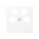 Jung Abdeckung für 4-Loch SAT-TV-Steckdose (Ankaro), Thermoplast lackiert, Serie A, schneeweiß matt A561-4SAT2WWM