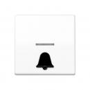 Jung Wippe 1fach mit Lichtleiter, mit abtastbarem Symbol "Klingel", Duroplast antibakteriell, Serie AS, alpinweiß ABAS591K1KO5WW