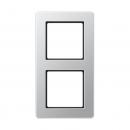 Jung Rahmen 2-fach, senkrechte und waagerechte Montage, Thermoplast lackiert, A flow, aluminium AF582BFAL