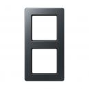 Jung Rahmen 2-fach, senkrechte und waagerechte Montage, Thermoplast lackiert, A flow, anthrazit matt AF582BFANM