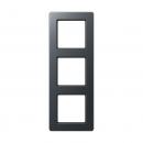 Jung Rahmen 3-fach, senkrechte und waagerechte Montage, Thermoplast lackiert, A flow, anthrazit matt AF583BFANM