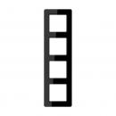 Jung Rahmen 4-fach, senkrechte und waagerechte Montage, Thermoplast, A flow, schwarz AF584BFSW