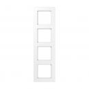 Jung Rahmen 4-fach, senkrechte und waagerechte Montage, Thermoplast, A flow, alpinweiß AF584BFWW