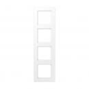 Jung Rahmen 4-fach, senkrechte und waagerechte Montage, Thermoplast lackiert, A flow, schneeweiß matt AF584BFWWM