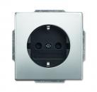 B+J pur edelstahl, Steckdose edelstahl 20EUC-866