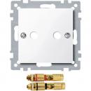 Merten Zentralplatte mit High-End Lautsprecher-Steckv., aktivwei§ gl_nzend, System M 468825