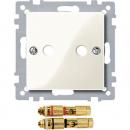 Merten Zentralplatte mit High-End Lautsprecher-Steckverbinder, wei§ gl_nzend, System M 468844