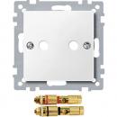 Merten Zentralplatte mit High-End Lautsprecher-Steckverbinder, polarwei§, System M 469319