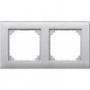 Merten M-PLAN II-Rahmen, 2fach, bündiger Einbau, aluminium 488260