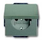 B+J solo®,Steckdose mit Klappdeckel, graumetallic 20 EUK-803