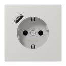 Jung SCHUKO Steckdose 16 A 250 V ~, mit USB-Ladegerät 1 x Typ A, Berührungsschutz, Serie LS, lichtgrau LS1520-18ALG