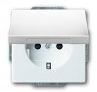 B+J future® linear,Steckdose mit Klappdeckel, studioweiß 20 EUK-84