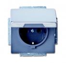 B+J pur edelstahl, Steckdose mit Klappdeckel edelstahl 20EUK-866