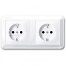 Merten ATELIER-M Doppel-Steckdose aktivwei§ gl_nzend MEG2328-1225