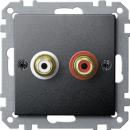 Merten Steckdose fŸr Audio Anschluss, anthrazit, System M MEG4350-0414