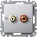 Merten Steckdose fŸr Audio Anschluss, aluminium, System M MEG4350-0460