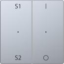 Merten Wippen fŸr Taster-Modul 2fach (Szene1/2, 1/0), Edelstahl, System Design MEG5228-6036