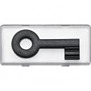 Merten Gro§es Schriftfeld mit tastbaren Kontrast-Symbol fŸr Wippen und Steckdosen mit Schriftfeld, SchlŸssel,klar 434792