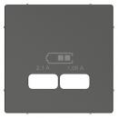 Merten Zentralplatte fŸr USB Ladestation-Einsatz, anthrazit, System M MEG4367-0414