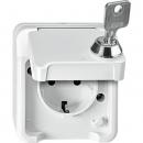 Merten AQUASTAR Steckdose mit KS abschlie§bar polarwei§ MEG2416-8019