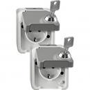 Merten AQUASTAR 2er-Set Steckd. m. KS abschl. m. 2 gleichen Schl. lichtgrau MEG2418-8029