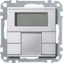 Merten Taster 2fach plus mit Raumtemperaturregler, aluminium, System M MEG6212-0460