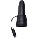 Merten Vollgummi-SCHUKO-Kupplung mit Schnappkragen und Klappdeckel, schwarz 172993