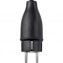 Merten Vollgummi-SCHUKO-Stecker, schwarz 123851