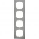 Merten M-Pure Decor-Rahmen, 4fach, Edelstahl/aluminium MEG4040-3646