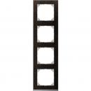Merten M-Pure Decor-Rahmen, 4fach, Wenge/aluminium MEG4040-3671