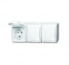 B+J ocean¨  Steckdose mit Klappdeckel,waagerecht,3-fach,alpinwei§ 2300/3 EW-54