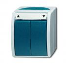 B+J ocean¨ Jalousieschalter/-taster, grau/blaugrŸn 2601/4 W-53