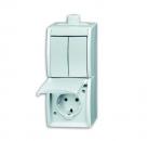 B+J ocean¨ Steckdose/Serienschalter, alpinwei§ 2601/5/20EW-54-503