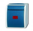 B+J ocean¨ Wippkontrollschalter mit Glimmlampe, grau/blaugrŸn 2601/6 SKW-53