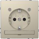 Merten SCHUKO-Steckdose mit Lichtauslass und LED-Beleuchtungs-Modul, BerŸhrungsschutz, Steckklemmen, Sahara, System Design MEG2304-6033